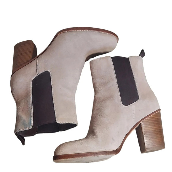 Cole Haan Draven Tan Suede Chelsea Block Heel Boots Women's - Picture 9 of 16